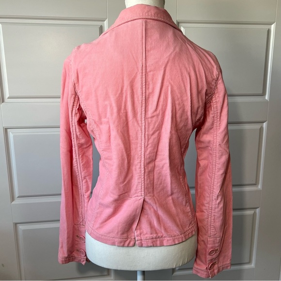 Corduroy Blazer Fitted Jacket 3 Button Closure Pink‎ Small - Picture 3 of 6